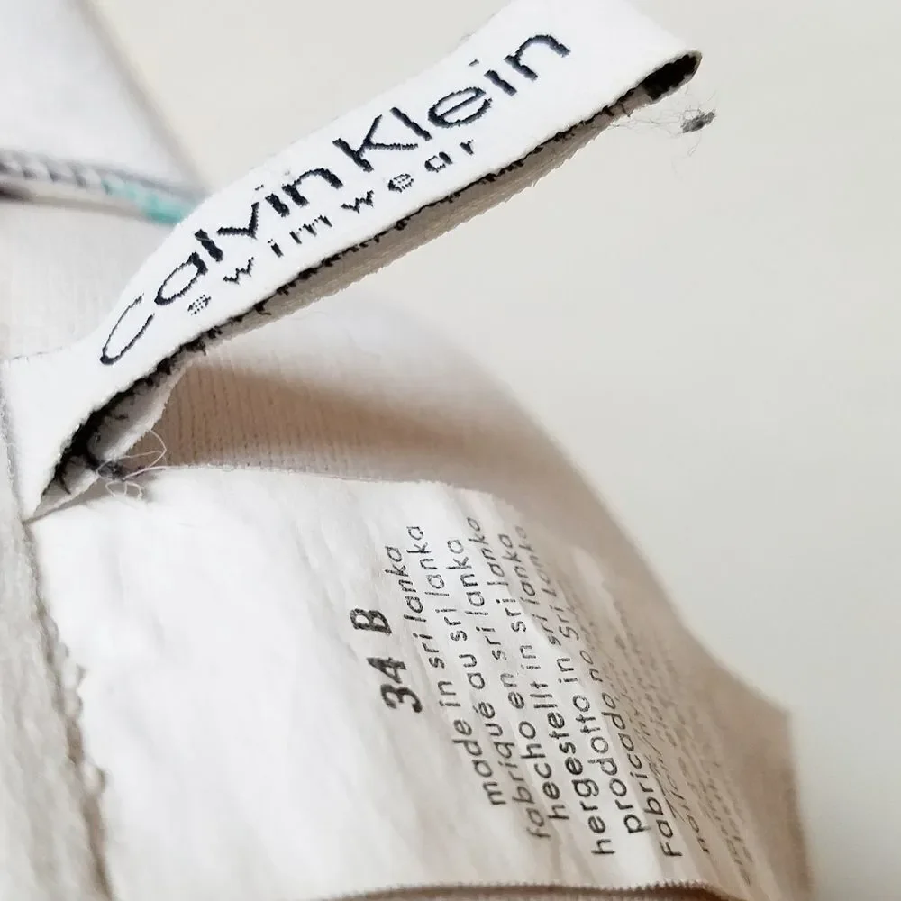 CALVIN Klein Low Rise Blue Triangle Halter Bikini